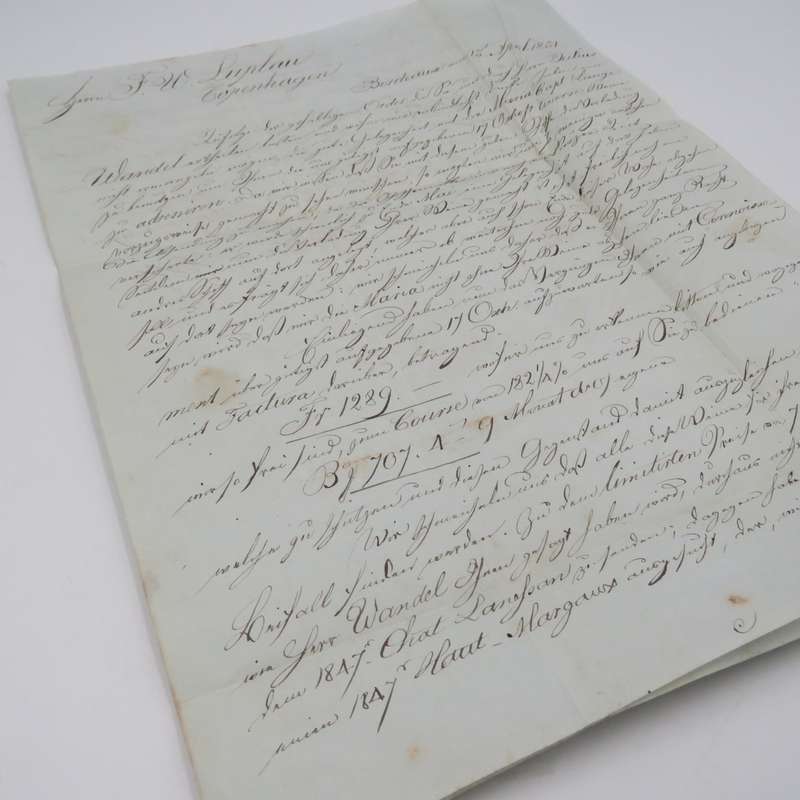 1851 Letter from Bordeaux to Copenhagen forwarded through the Danish Post Office in Hamburg
