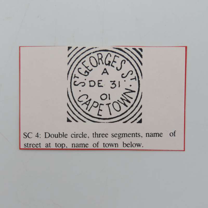 Postal History cancellations with Street name above and town below - St Georges St, Cape Town