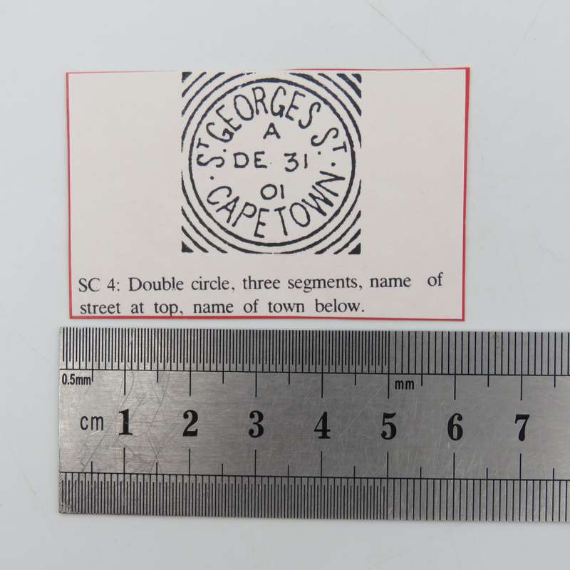 Postal History cancellations with Street name above and town below - St Georges St, Cape Town