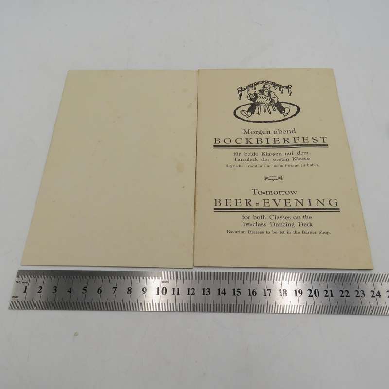 Vintage Deutsche Afrika-Linien document pouch with two menus and two notebooks with pencils for ship