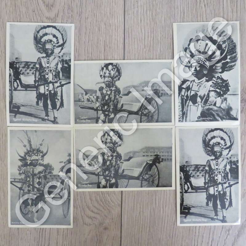 Packet of 6 vintage Rickshaw Boys postcards in original packaging