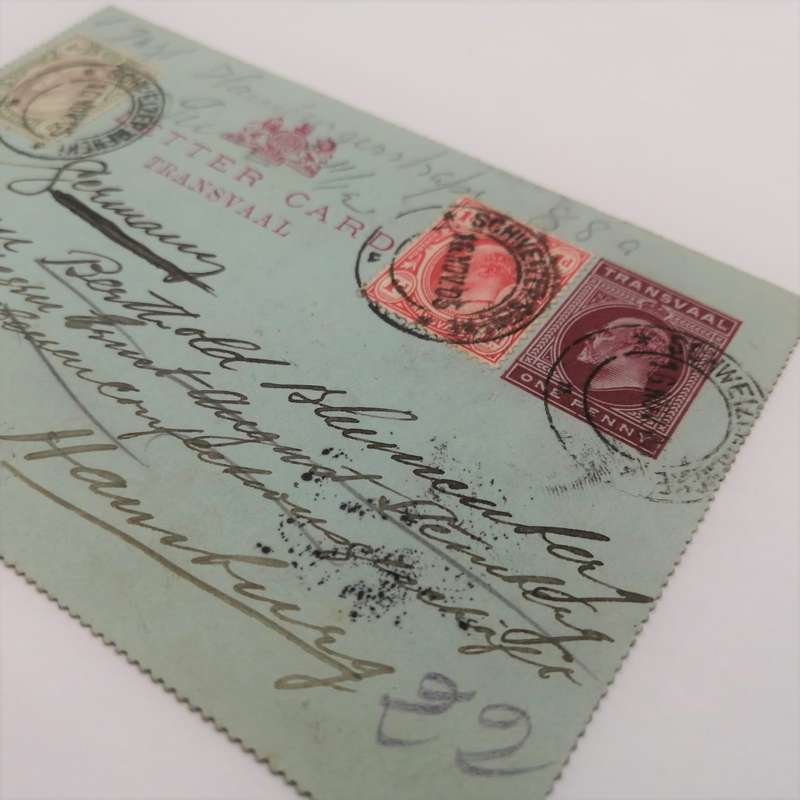 Letter card from Schweizen Reneke (Transvaal) to Hamburg Germany 16 Nov 1905 with 1d Transvaal stamp