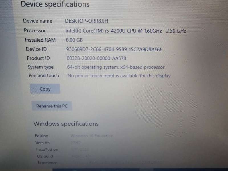 Dell Latitude E5540 i5-4310U 8GB RAM 500GB HDD