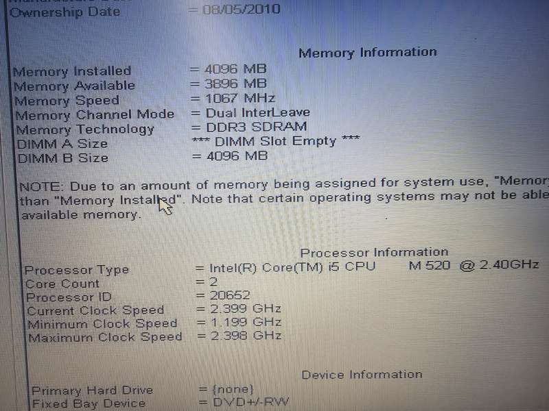 Dell Latitude E5510 i5-M420 4GB RAM 500GB HDD - Spares or Repairs