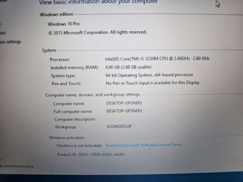 Dell Latitude E5430 i5-3340M 4GB RAM 500GB HDD - No battery