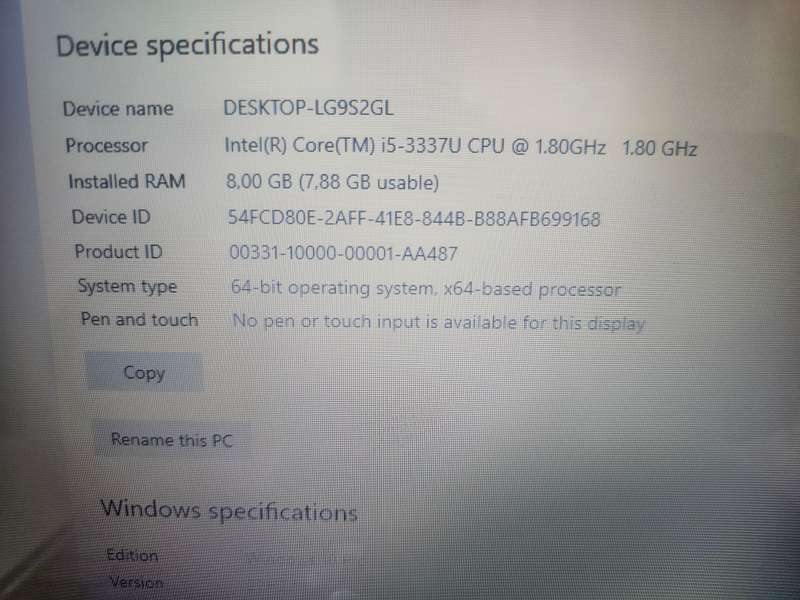 Dell Inspiron 15 with Intel Core i5-3337U, 8GB RAM,  256GB SSD