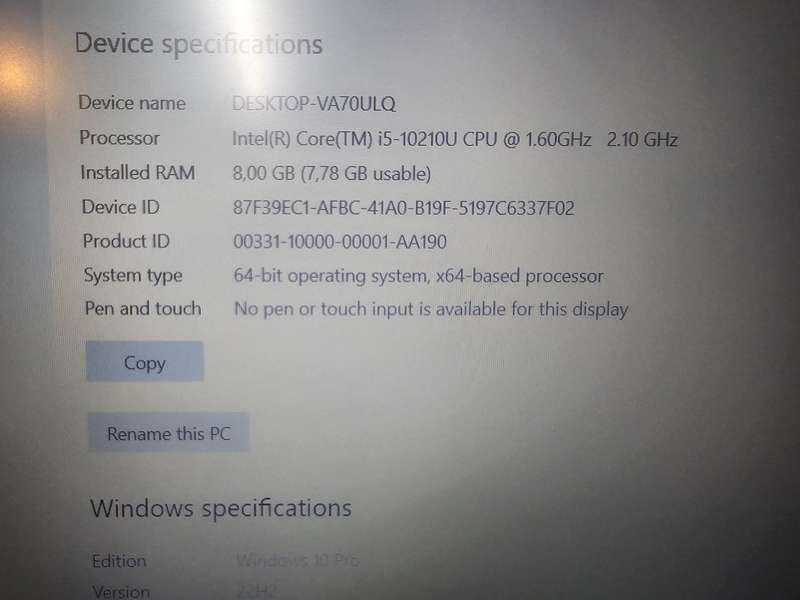 Lenovo ThinkPad E15 Gen 1  Intel i5  8GB RAM  256GB SSD  AS-IS