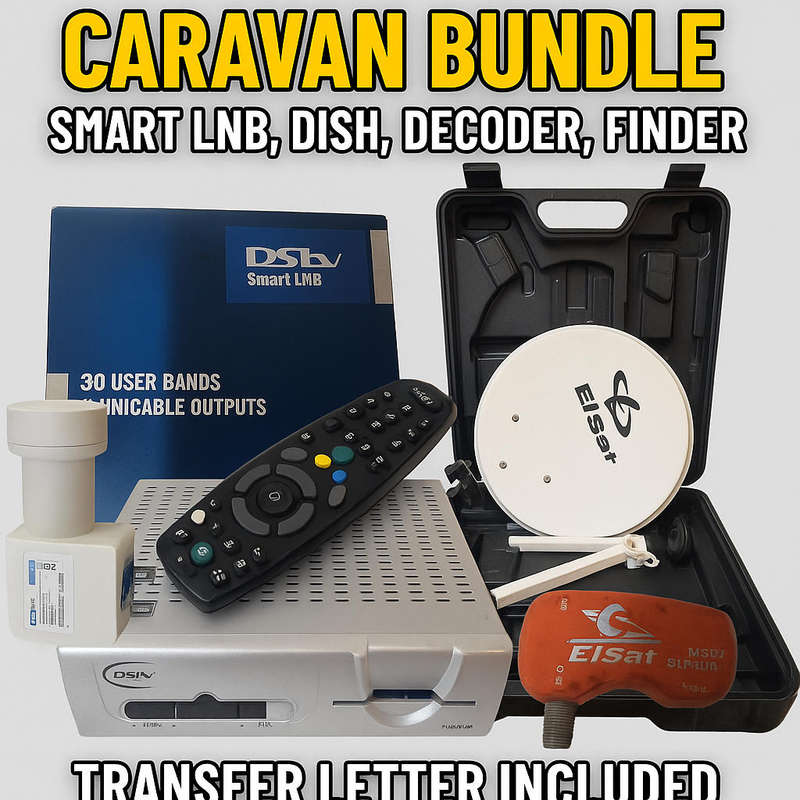 Complete DStv Caravan Setup  Smart LNB, Decoder, Dish, Finder & More!