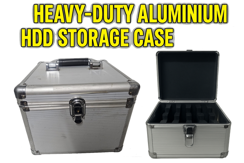 Heavy-Duty Aluminium HDD Storage Case  Holds 10 Drives!
