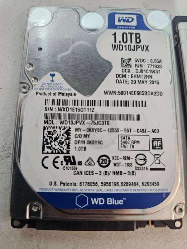10 x 500GB Laptop Hard Drives  Tested, Wiped & Working!
