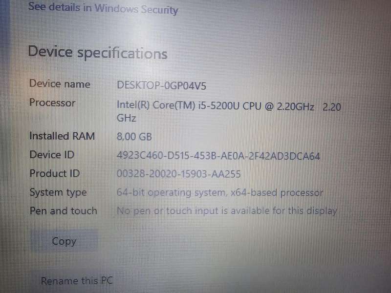 Dell Laptop i5-5200U  8GB RAM  240GB SSD  Win 10 Pro