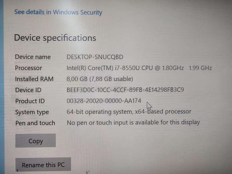 Lenovo Ideapad 530s  i7 8th Gen | 8GB RAM | 256GB SSD | Cracked Touchscreen  for spares or repair