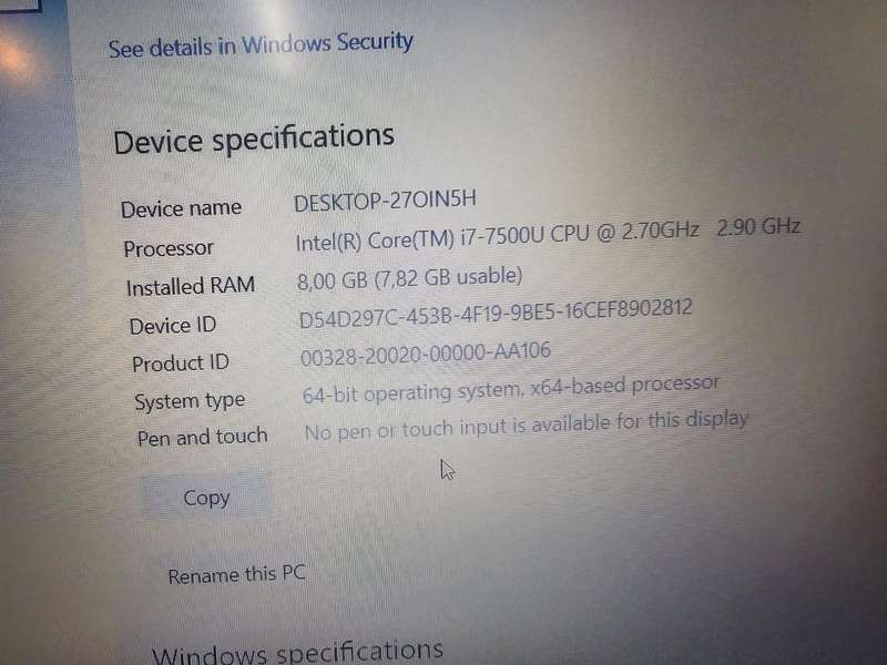 Dell Vostro i7 7th Gen  8GB RAM  480GB SSD  Windows 10 Pro