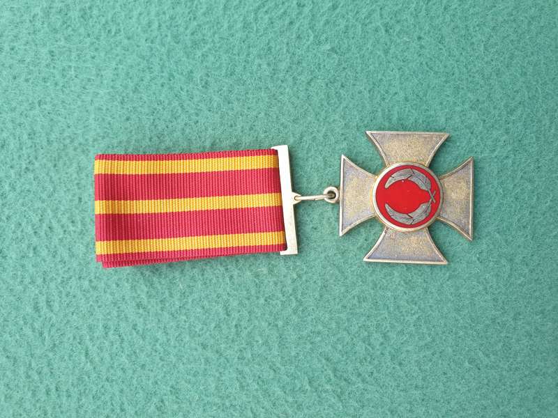very rare pre-1994 ex TBVC Homelands Ciskei Prisons Service full size Gallantry Cross with ribbon