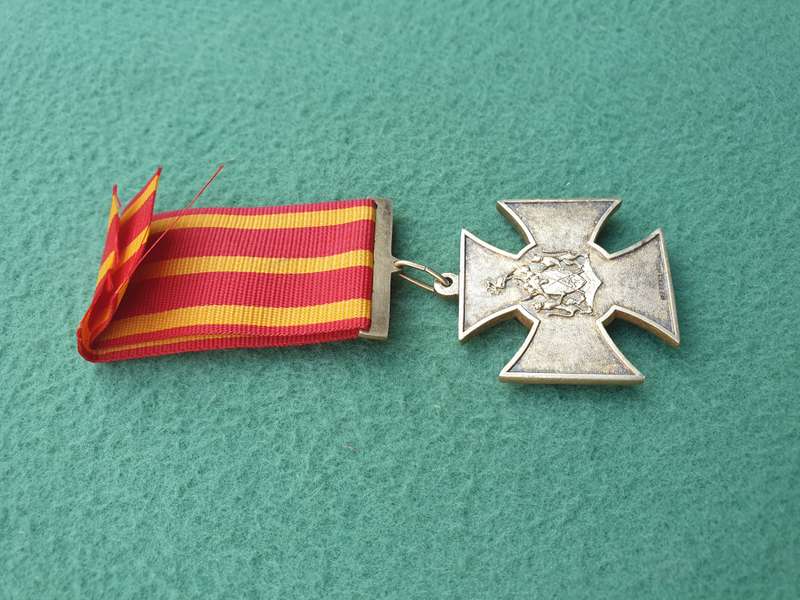 very rare pre-1994 ex TBVC Homelands Ciskei Prisons Service full size Gallantry Cross with ribbon