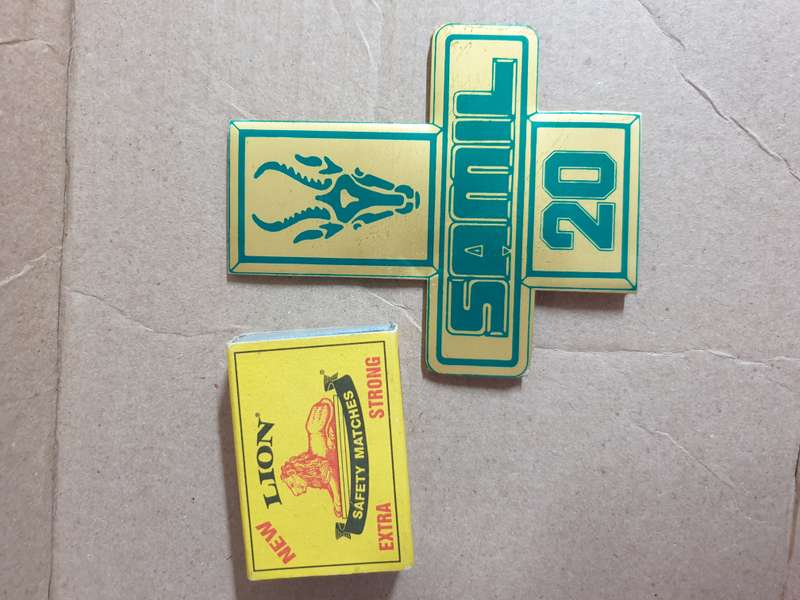 very scarce 100% original SADF era SA Army SAMIL 20 (mil truck) shiny flat sheet truck bonnet badge