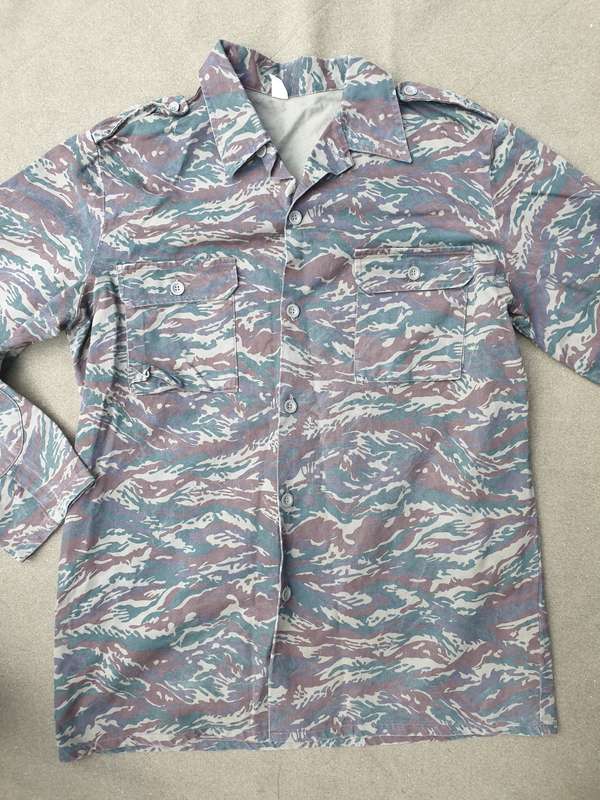SWA/Angola bushwar era SA SF Recce used clandestine locally made copy Libyan Rhubarb camo l/s shirt