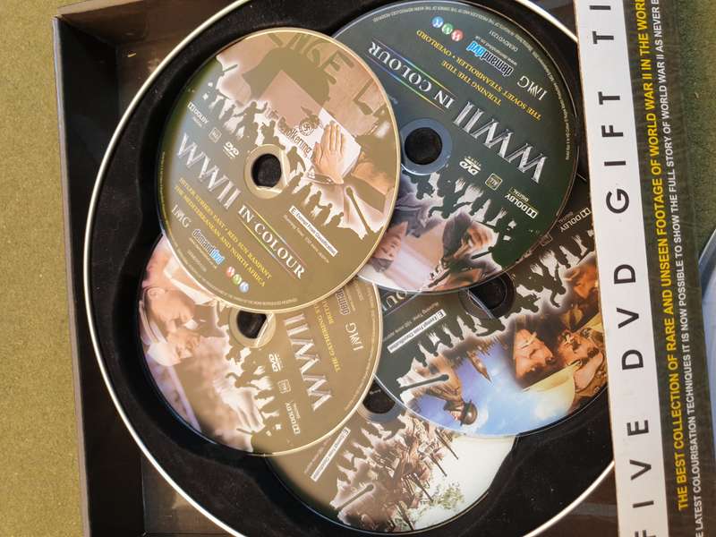 5 x DVD set collectors tin WW2 set - used NOT scratched watch at your own leisure no wi-fi needed!!!