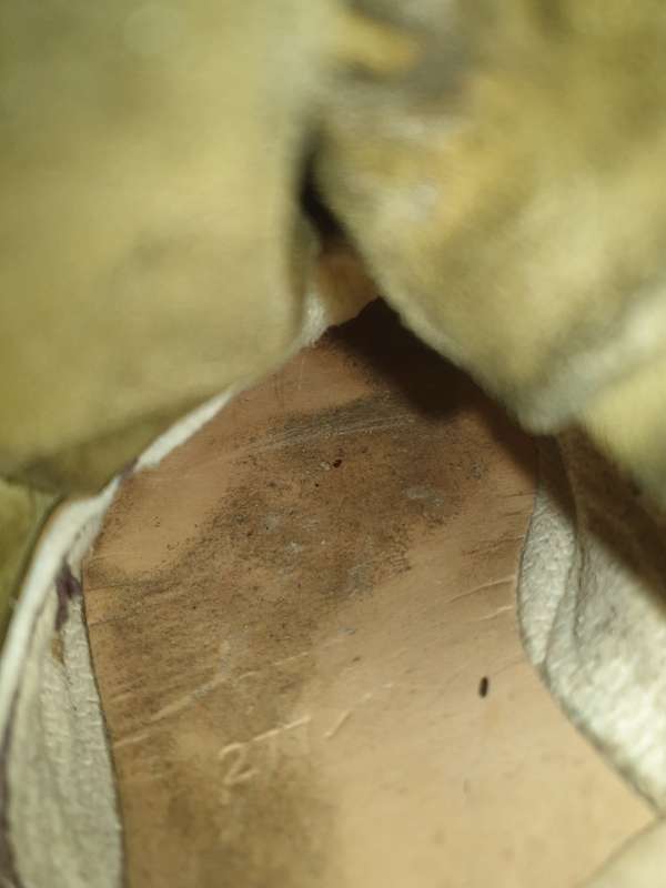 original SADF era 93/95 worn full leather GREEN combat boots as issued with camos in the early days