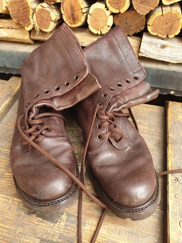original SADF era Goodyear welted full leather combat boots soles recently reglued and stitched size