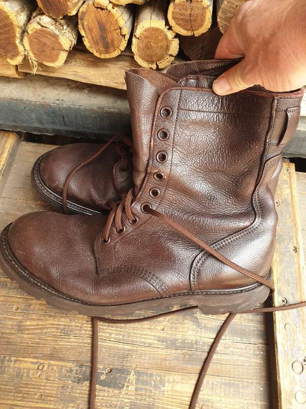 original SADF era Goodyear welted full leather combat boots soles recently reglued and stitched size