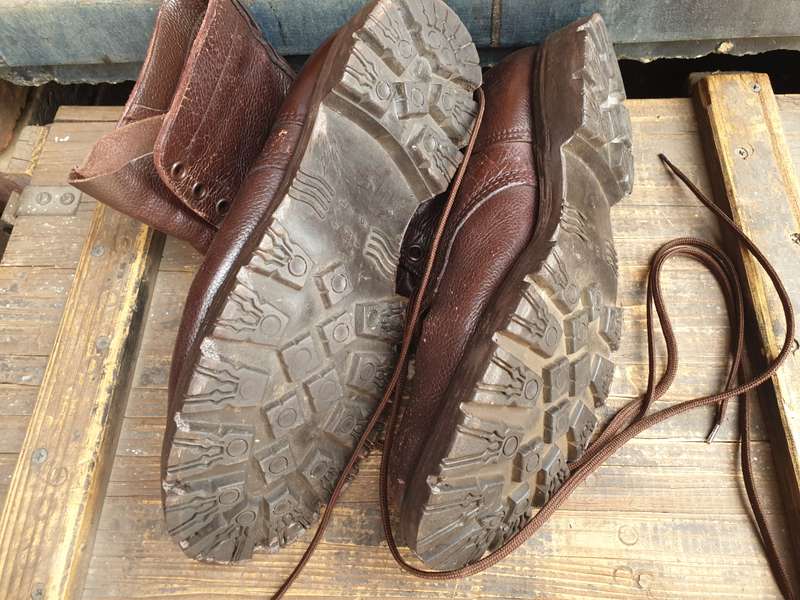 original SADF era Goodyear welted full leather combat boots soles recently reglued and stitched size
