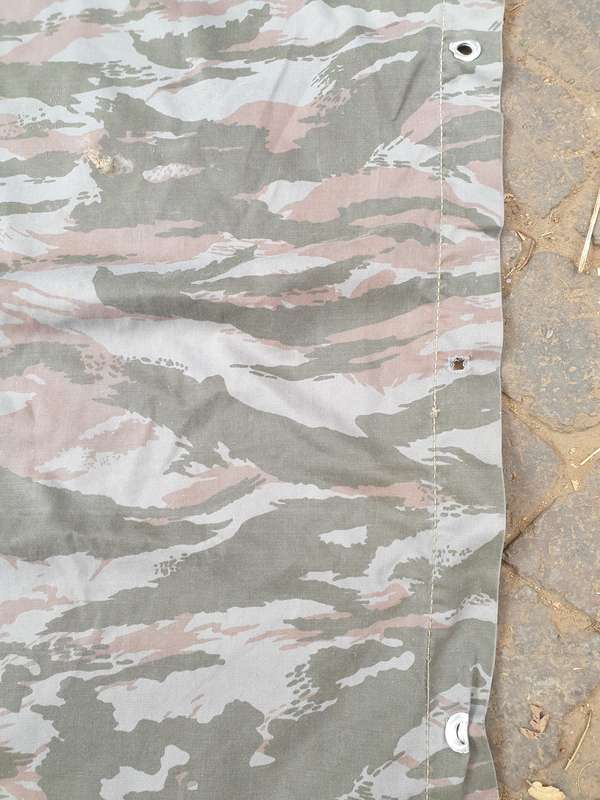 original as found SWA/Angola border war battlefield pick-up FAPLA grey lizard camo shelter/poncho