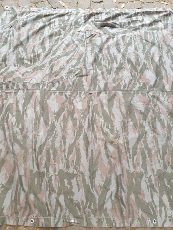 original as found SWA/Angola border war battlefield pick-up FAPLA grey lizard camo shelter/poncho