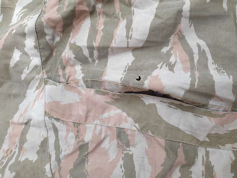 original as found SWA/Angola border war battlefield pick-up FAPLA grey lizard camo shelter/poncho