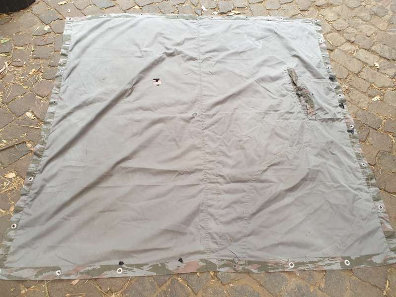 original as found SWA/Angola border war battlefield pick-up FAPLA grey lizard camo shelter/poncho