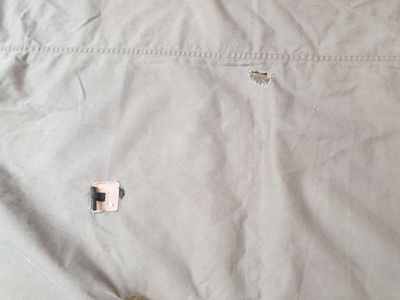 original as found SWA/Angola border war battlefield pick-up FAPLA grey lizard camo shelter/poncho