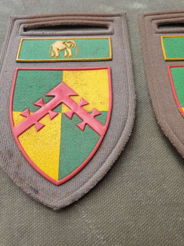 very scarce SADF/SANDF transition era circa 1994/5 Group 46 HQ (Umtata) facing pair tupper flashes