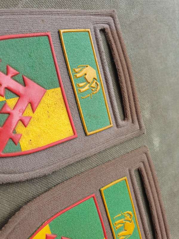 very scarce SADF/SANDF transition era circa 1994/5 Group 46 HQ (Umtata) facing pair tupper flashes