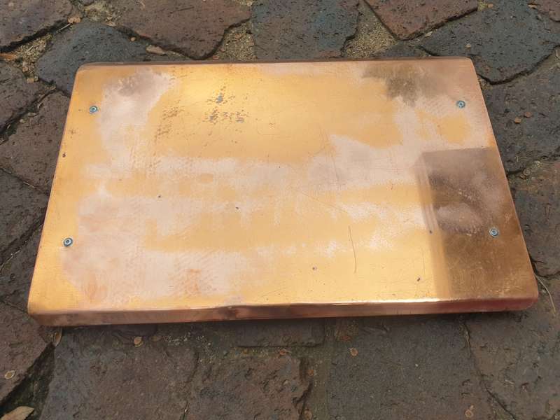 original bushwar period pre-UDI Rhod Light Infantry copper tea-tray with mascot Cheetah - great cond