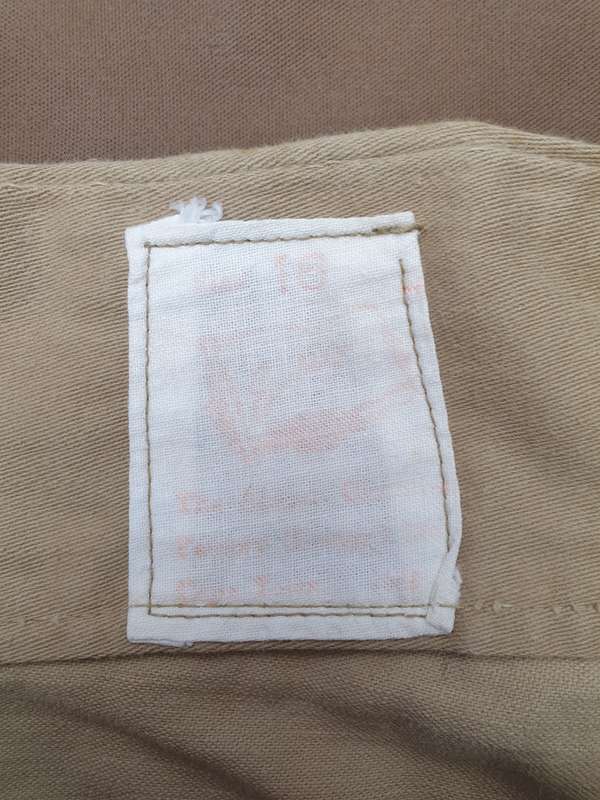 pair of original UDF era (South African) Army khaki drill shorts waist size 34 inch clear ink stamps
