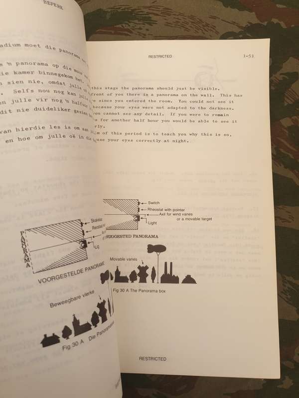 original early SWA/Angola bushwar period SADF ISSUE dd 1976 bi-lingual A4 size Fieldcraft manual