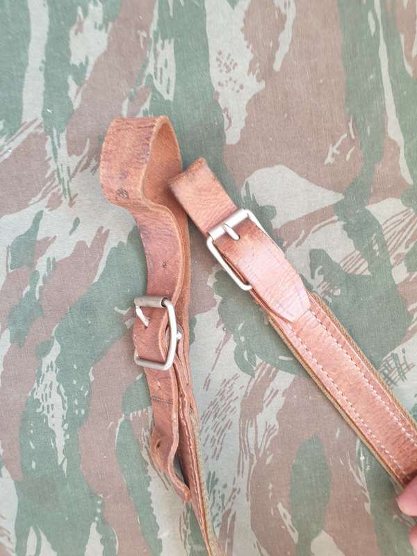 original SADF Army issue School Cadets .22 BSA type falling block rifle used leather & canvas sling