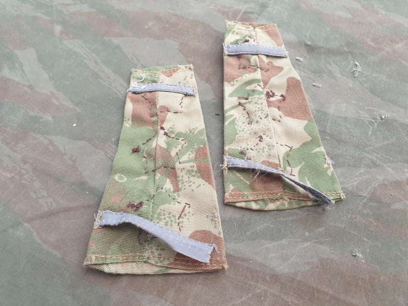 original bushwar period (obsolete) SAP era 2nd patt camo Capt field worn ranks set - hand sewn pair