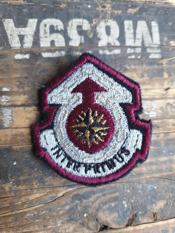 very scarce as worn Recce (SA SF) Maint. Unit lurex wire type beret badge as worn - note rear