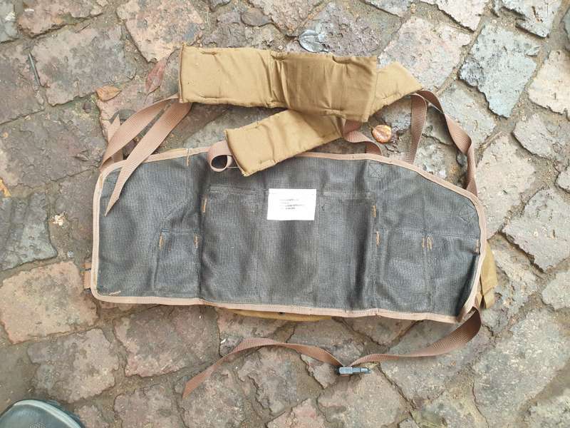 original SADF era Para Bn issue nutria (textcraft version) Bateleur 90 chest webbing with sidearm