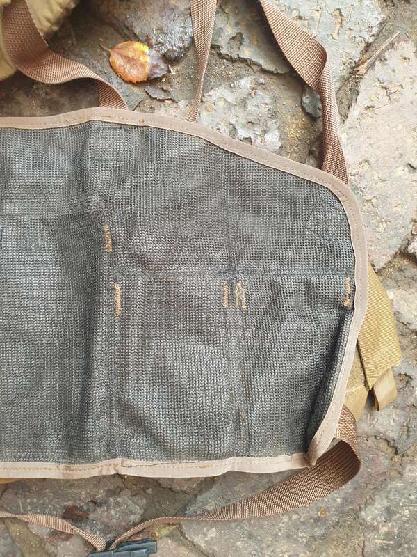 original SADF era Para Bn issue nutria (textcraft version) Bateleur 90 chest webbing with sidearm