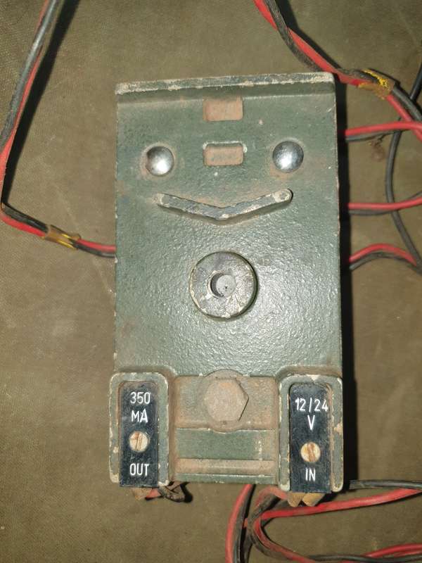 original RACAL made TR48 HF "big means" Rhodesia bushwar era field batt charger used condition