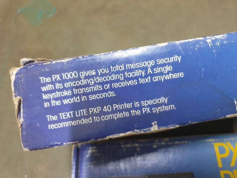 original old-school pocket encryption device TEXT LITE PX 1000 (model with DES algoritm!) & printer