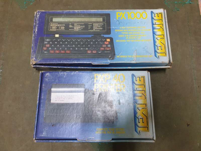 original old-school pocket encryption device TEXT LITE PX 1000 (model with DES algoritm!) & printer