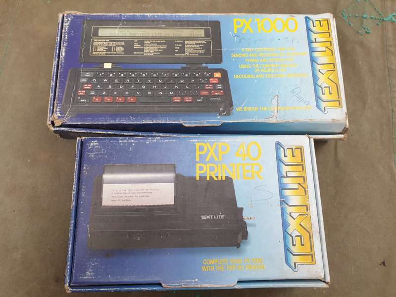 original old-school pocket encryption device TEXT LITE PX 1000 (model with DES algoritm!) & printer