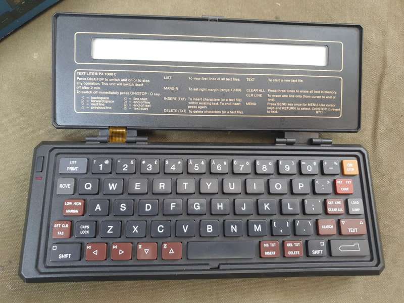 original old-school pocket encryption device TEXT LITE PX 1000 (model with DES algoritm!) & printer