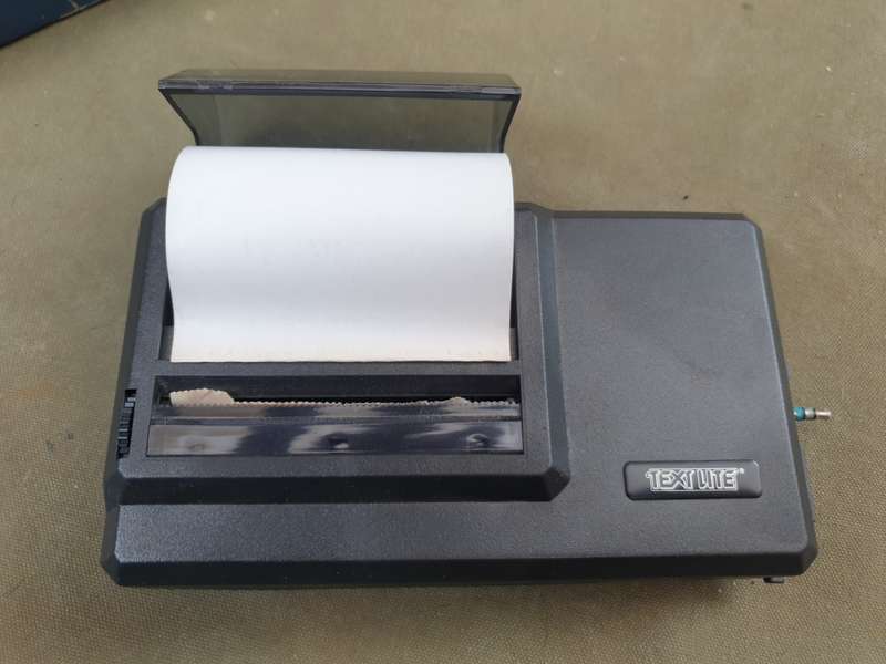 original old-school pocket encryption device TEXT LITE PX 1000 (model with DES algoritm!) & printer