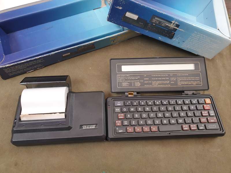 original old-school pocket encryption device TEXT LITE PX 1000 (model with DES algoritm!) & printer