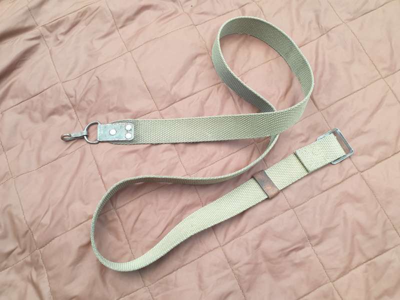 complete & intact older type genuine leather tab USSR era AK47 type weapon sling SWA/ Angola bushwar