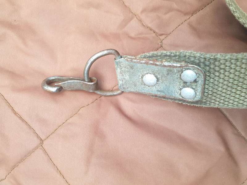 complete & intact older type genuine leather tab USSR era AK47 type weapon sling SWA/ Angola bushwar